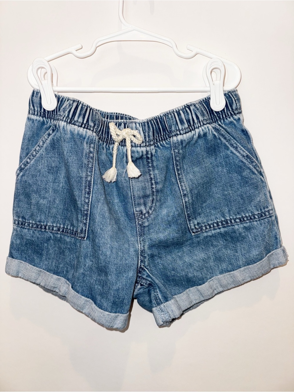 Cat & Jack Denim-Look Blue Drawstring Shorts